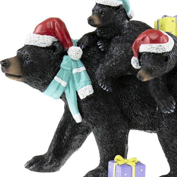 Resin Christmas Figurine Black Bear Family Decoration for Tables and Shelves - Picture 4 of 7